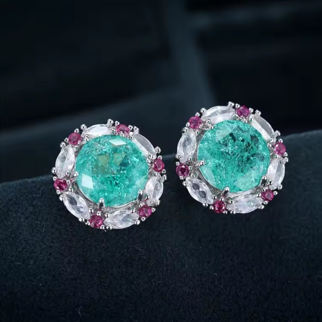 White Rhodium Paraiba Earrings